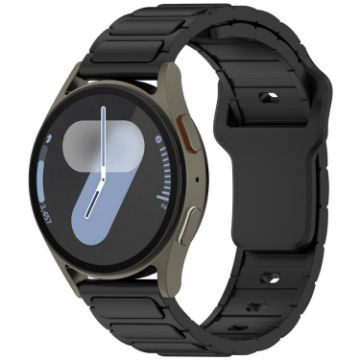 18mm Black I-Shaped Solid Color Silicone Watch Band - 1