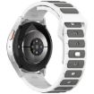Dual Color 18mm I-Shaped Silicone Watch Band - White Grey - 2