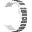 Dual Color 18mm I-Shaped Silicone Watch Band - White Grey - 3