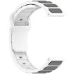 Dual Color 18mm I-Shaped Silicone Watch Band - White Grey - 4
