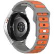 18mm I-Shaped Dual Color Silicone Watch Band - Grey Orange - 2