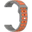 18mm I-Shaped Dual Color Silicone Watch Band - Grey Orange - 3