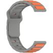 18mm I-Shaped Dual Color Silicone Watch Band - Grey Orange - 4