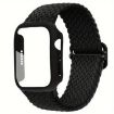 Apple Watch 44mm/45mm Nylon Band & Frosted PC Case - Black - 1
