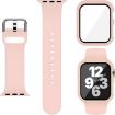Apple Watch Series 10 46mm Pink Silicone Band with PC Case - 1
