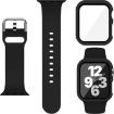 Apple Watch 40mm/41mm Silicone Band & PC Case with Pin Buckle (Black) - 1