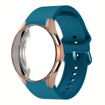 Samsung Galaxy Watch 7 40mm Dark Cyan Silicone Band with PC Case - 1
