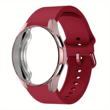 Samsung Galaxy Watch 7 44mm Red Silicone Band with PC Case - 1