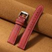 22mm Red Retro Crazy Horse Leather Watch Band xDfind - 2