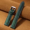 22mm Green Retro Crazy Horse Leather Watch Band xDfind - 2