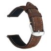 22mm Dark Brown Retro Crazy Horse Leather Watch Band xDfind - 1