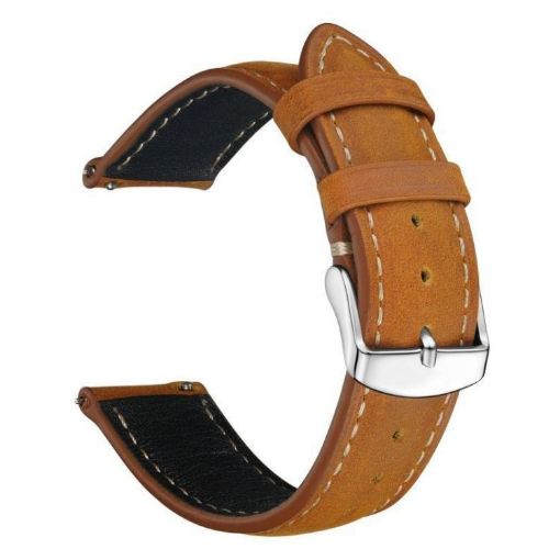 Suunto 9/9 Baro/D5/Core/7 24mm Retro Leather Watch Band Yellow Brown - 1