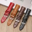 18mm Bamboo Texture Leather Watch Band with Pin Buckle - Red - 3
