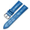 Light Blue 20mm Bamboo Texture Leather Watch Band with Pin Buckle - 1