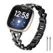 20mm Small Twist Diamond Metal Watch Band - Black - 1