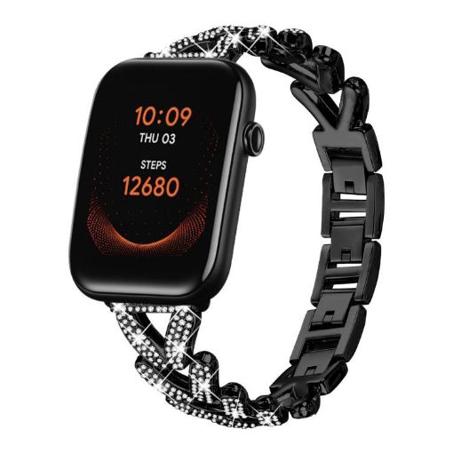 20mm Black Diamond Metal Watch Band for Ticwatch GTH/E3/E/2 xDfind - 1
