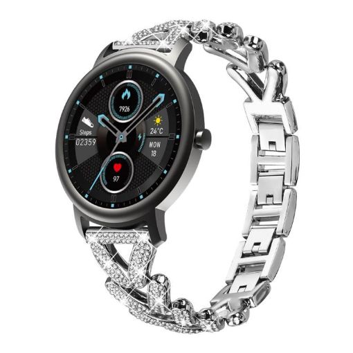 20mm Silver Diamond Metal Watch Band for Xiaomi Mibro Air/Lite - 1