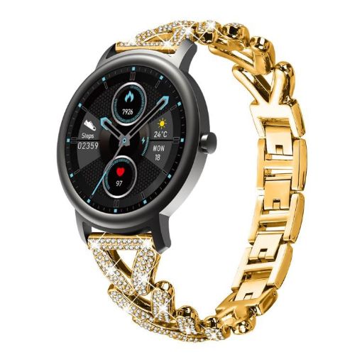 20mm Gold Diamond Metal Watch Band for Xiaomi Mibro Air/Lite - 1