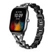 Amazfit GTS4 Mini/3/2/2e/2 Mini 20mm Diamond Metal Watch Band Black - 1