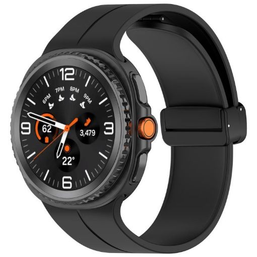 Samsung Galaxy Watch 8/8 Classic Magnetic Silicone Band Black Buckle - 1