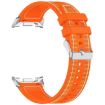 Samsung Galaxy Watch 8/8 Classic Hybrid Nylon Silicone Band Orange - 2