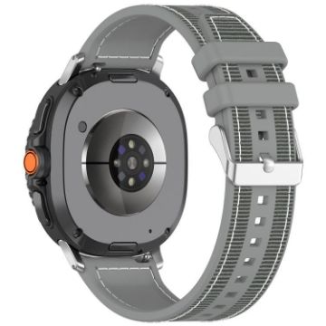 Samsung Galaxy Watch 8/8 Classic Hybrid Nylon Silicone Band Grey - 1