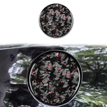 Gold Foil Carbon Fiber Fuel Tank Cap Sticker for Corvette C8 2020+ Red - 1
