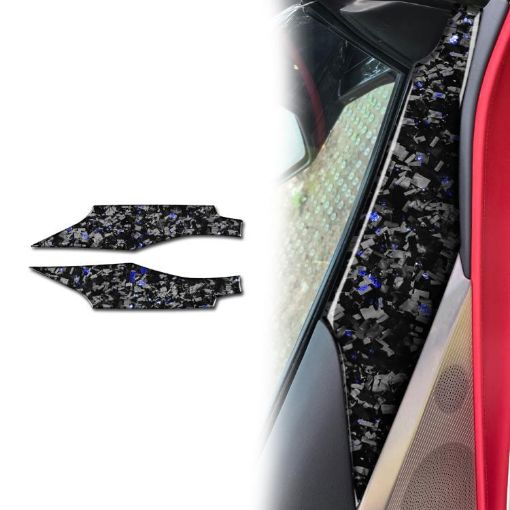 Gold Foil Carbon Fiber Car Door Stickers for Corvette C8 2020+ (2pcs) - 1