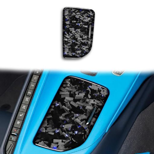 Chevrolet Corvette C8 2020+ Blue Carbon Fiber Cup Cover Sticker - 1
