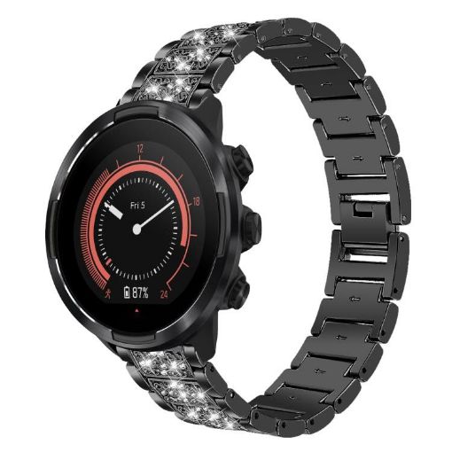 Suunto 9/9 Baro/D5/Core/7 22mm Stainless Steel Watch Band - Black - 1