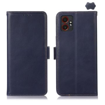 Samsung Galaxy XCover7 Pro Blue Leather RFID Phone Case - 1